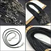 Arts And Crafts Black Leather Cord 45Cm Chain Necklace Rope Pendant Jewelry Accessory Drop Delivery Home Garden Dhnka