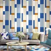 Wallpapers 53cmx10m Modern Minimalist Non-Woven Fabric Blue Striped Plaid Fashion Living Room Bedroom TV Background Household