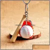 Key Rings Jewelry Promotional Gifts Simation Baseball Chain Leather Softball Sport Keyring Wholesale Spot Drop Delivery 2021 8W3Fy Dhyt2