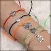 Cadena de eslabones Pulsera de cuerda tejida de moda con pulseras de dijes Mtitype Brazaletes para mujeres Hombres Joyería de declaración de amistad Saludo Dro Dhxau