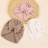 Solid Color Baby Ribbon pannband Turbans For Babies Sp￤dbarn Toddler Head Wrap Newborn Girl Beanie Hat H￥rtillbeh￶r 1430