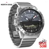 Wristwatches Stainless Steel Quartz Watch Dive Military Sport Watches Mens Diving Analog Digital Male Army Altimeter Compass NORTH EDGEWrist