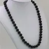 Chains Fashion Natural Black Agates Jades Stone 8mm 10mm Round Beads Forwoman Jewelry Necklace Gift Clavicle Chain 18inch Y99