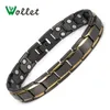 Link Bracelets Wollet Jewelry Magnetic Bangles For Men 5 In 1 Or All Magnets Health Care Healing Energy Rose Gold Color Chain