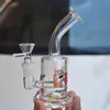 6 Pouces Mini Dab Rigs Hookah Bong DUKIN America Runs Dab Recycler Bubbler Pipe À Eau avec 14.4mm Mâle Verre Brûleur À Huile Tuyaux 1pcs