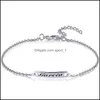 Charm Bracelets Personalized Custom Name Id Bar Bracelet For Women Men Stainless Steel Made Initial Letter Bangle Fashion Jewelry Fr Ot1Du