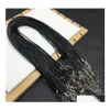 Arts And Crafts Black Leather Cord 45Cm Chain Necklace Rope Pendant Jewelry Accessory Drop Delivery Home Garden Dhnka