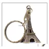 Kluczowe pierścienie biżuteria Vintage Eiffel Tower Bierek wisior brelowa retro
