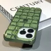 Casos de luxo 3D Weave Grid Ice Cuby Candy Color Transparent Phone Case para iPhone 14 13 11 12 Pro Max XS XR x Tampa de silicone à prova de choque suave