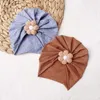 Caps hoeden nieuwe lente katoenen beanie voor babymeisjes haaraccessoires kleine bloem pasgeboren hoed motorkap baby schattige schedels 0-2 jaar oud