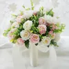 Flores de casamento 2023 Bouquet Flor artificial rosa Buque Casamento Bridal for Decoration Ramos de Novia