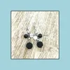 예술과 공예 블랙 용암 돌 모방 진주 귀걸이 목걸이 DIY AROMATHERAPY 에센셜 오일 디퓨저 매달린 귀이 보석 WO DHZ6L