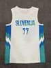 2022 Mężczyźni Eurobasket Słowenia Luka Doncic Basketball Jerseys 3 Goran Dragic 10 Mike Tobey 11 Jaka Blazic 30 Zoran Dragic 8 Edo Muric Blue White Alternate