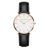 Нарученные часы Япония Quartz Simple Women Fashion Watch White Leather Strap Ladies Watch Watches Бренд водонепроницаемые наручные часы 36 мм