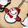 Porte-clés Bijoux Dessin Animé De Noël Porte-clés En Plastique Arbre Père Noël Bonhomme De Neige Porte-Anneaux Sac Accroche Mode Aessories Will And Sandy Drop Dhctb