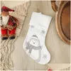 Julekorationer UPS Decoration Supplies Big Socks ChristmasTree Pendant Childrens Gift Candy Bag Scene Dress Up Drop Delivery Dh6to