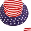 Cappelli a tesa avara Fashion Street Bandiera americana Cappello da pescatore Cappello da pescatore estivo in cotone Baby Uomo Donna Sunsn Sun Drop Delivery Accessori Ot26U