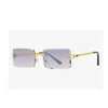 Sunglasses Rimless Women Men 2023 Vintage Small Frame Driving Sun Glasses Frameless Rectangle Eyewear ShadesSunglassesSunglasses Samu22