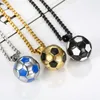 Pendant Necklaces Soccer Ball Necklace Gold Color I Love Football Hip Hop Women/Men Jewelry Stainless Steel Collar Men