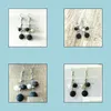 Arts And Crafts Black Lava Stone Imitation Pearl Earrings Necklace Diy Aromatherapy Essential Oil Diffuser Dangle Earings Jewelry Wo Dhz6L