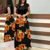 الفساتين غير الرسمية نساء الصيف قصير الأكمام طباعة Sundress سيدات الفتيات تصحيح البؤرة Maxi فستان طويل سترة Vestido A40