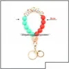 Porte-clés Bijoux 12 Couleurs Noël Halloween Perle En Bois Bracelet De Noël Porte-clés De Qualité Alimentaire Perles De Sile Bracelets Femmes Fille Dhf1Z