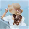 Szerokie grzbiet Hats Wstążka Pearl Panama St Hat Folds Summer Bow Style Fisherman Fisherman Mężczyzna Sunhat Lady 3462 Q2 Drop dostawa Dhs5z