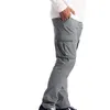 Pantalones de hombre 2023, monos de moda, pantalones de chándal de pierna recta de cintura media con múltiples bolsillos de Color sólido, adecuados para ropa de calle