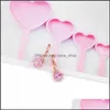 Dangle Lustre Haute Qualité Cubique Zircone Coeur Boucle D'oreille Pour Femmes Fille Élégant Clair Zircon Rose Or Goutte De Noce Bijou Dhxa4