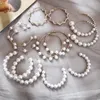 Dangle Earrings Chandelier Korean Trend Simulation Pearl Long Women's Half Circle Wedding Pendant Fashion JewelryDangle Kirs22