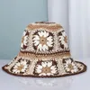 Chapeaux à large bord été soleil plage Panama chapeau de paille plié Crochet loisirs vacances raphia casquette visières HatWideWide Davi22