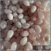 Stone Loose Beads Jewelry 30Mm Polished Egg Shape Reiki Healing Chakra Natural Bead Palm Quartz Mineral Crystal Tumbled Gemstones Ha Dhcfs