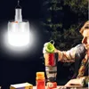 Lanterne portatili Luce solare ricaricabile da campeggio Lampada a lampadina a LED Carica telecomando Disco domestico esterno per mercato notturno di emergenza