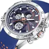 Armbanduhren 2023 Mode Lässig Blaue Uhr Männer Militär Digital Analog Quarz Chronograph Kautschukband 50M Wasserdichte UhrArmbanduhren Do