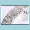 Tennis 110 Rows Bracelet nuptial en cristal brillant Femmes Femmes blanches Cystl Stretch Wedding Brangle pour les dames Fashion Bijoux de luxe Otvyi