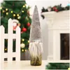 Juldekorationer DHS Skicka presentpåse Santa Claus Ving Glass Bottle Set Champagne Decoration Drop Delivery Home Garden Festive Par Dhedw