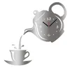 Настенные часы gh creative diy акриловая кофейная чашка чайник 3D -часы декоративные кухня гостиная столовая декор дома
