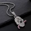 Pendant Necklaces Skull & Necklace 18k Gold Plated Lab Diamond Iced Out Chain Bling Fashion Hip Hop JewelryPendant Elle22