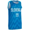 2022 Mężczyźni Eurobasket Słowenia Luka Doncic Basketball Jerseys 3 Goran Dragic 10 Mike Tobey 11 Jaka Blazic 30 Zoran Dragic 8 Edo Muric Blue White Alternate