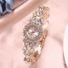 腕時計のカラーダイヤモンド贅沢フルスチールチェーンウォッチメスショップファッション気質小型ダイヤルブレスレット