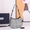 Designer Luxury handbags purse Cleo satin bag with Crystal Embellished Satin Small Shoulder Bag 1BC169 7A Quality small bags for women