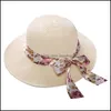 Brede rand hoeden mode dames zon hoed merk vrouwen zomer lint lafiet st strand sombreros reisvakantie 3439 Q2 drop levering acce dh1d2