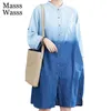 Robes décontractées Masss Wasss coréen 2023 Designer femmes bleu dégradé robe dames denim vintage vêtements élégants grande taille