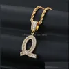 Pendentif Colliers Femmes Lettre Collier Bling Bijoux Plaqué Or 26 Alphabet Strass Ras Du Cou Hip Hop Chaînes P339Fa Drop Delivery P Dhhj8