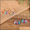 Dangle Lustre Boho Haute Qualité Colorf Narural Pierre Boule Boucle D'oreille Pour Femmes Élégantes En Alliage D'or Perles Drop Party Mariage Jewele Dhkrr