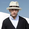 Sombreros de ala ancha Hombre de alta calidad Panamá Sombrero Lady Beach Sun Cap Masculino Fedora Hombres al aire libre Paja 58 cm