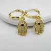 Boucles d'oreilles créoles Noble main forme Micro-incrusté cristal Zircon pour les femmes fête luxe bijoux fins accessoire mignon cadeau Huggie