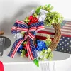 Decoratieve bloemen kransen krans patriottische onafhankelijkheidsdag decoratie voor de VS met geschilderd houten thuis