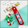 Sleutelhangers Sieraden Kerstserie Zacht rubberen sleutelhanger Cartoon Kerstman Sneeuwpop Elanden Stereo Hanger Tas Cadeau Drop Delivery 2021 Dhrjx