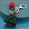 Nyckelringar smycken 2021 Fashion Keychain Creative Cartoon Series Old Snowman Christmas Tree Elk Harts Ring Pendant Bag Aessory Drop DH0SX